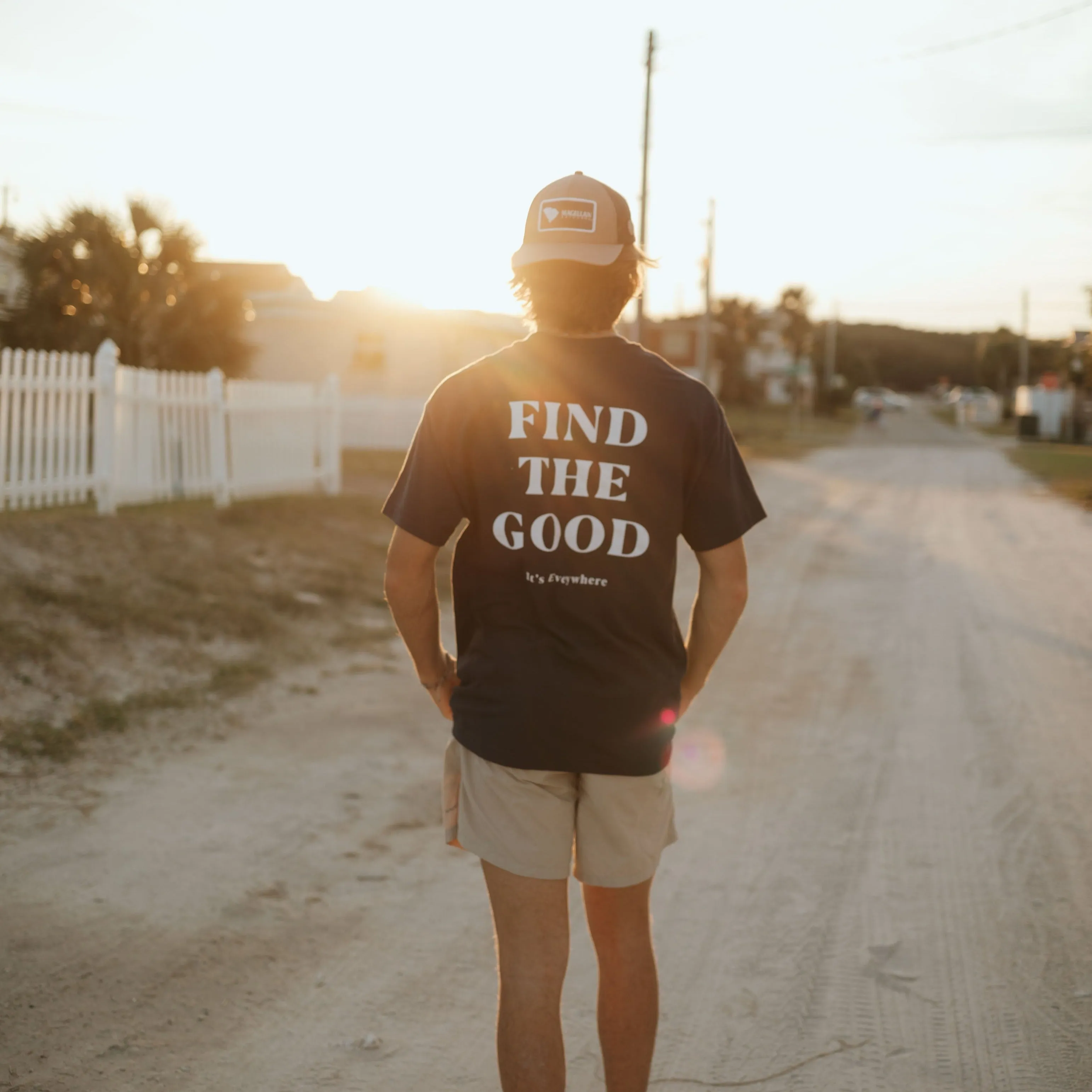 3 Simple Words Embroidered Tee - Navy Blue