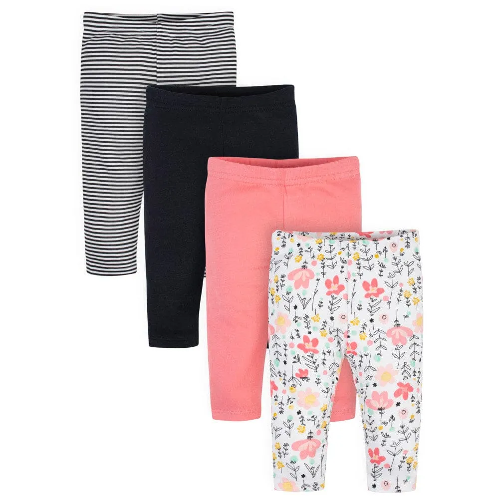 4-Pack Baby Girls Garden Floral Pants