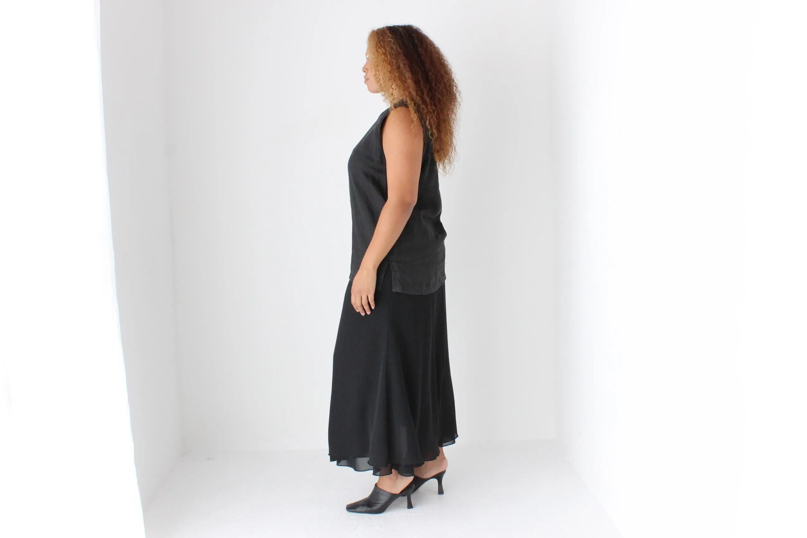 90s Pure Linen Soft, Relaxed Tank Top