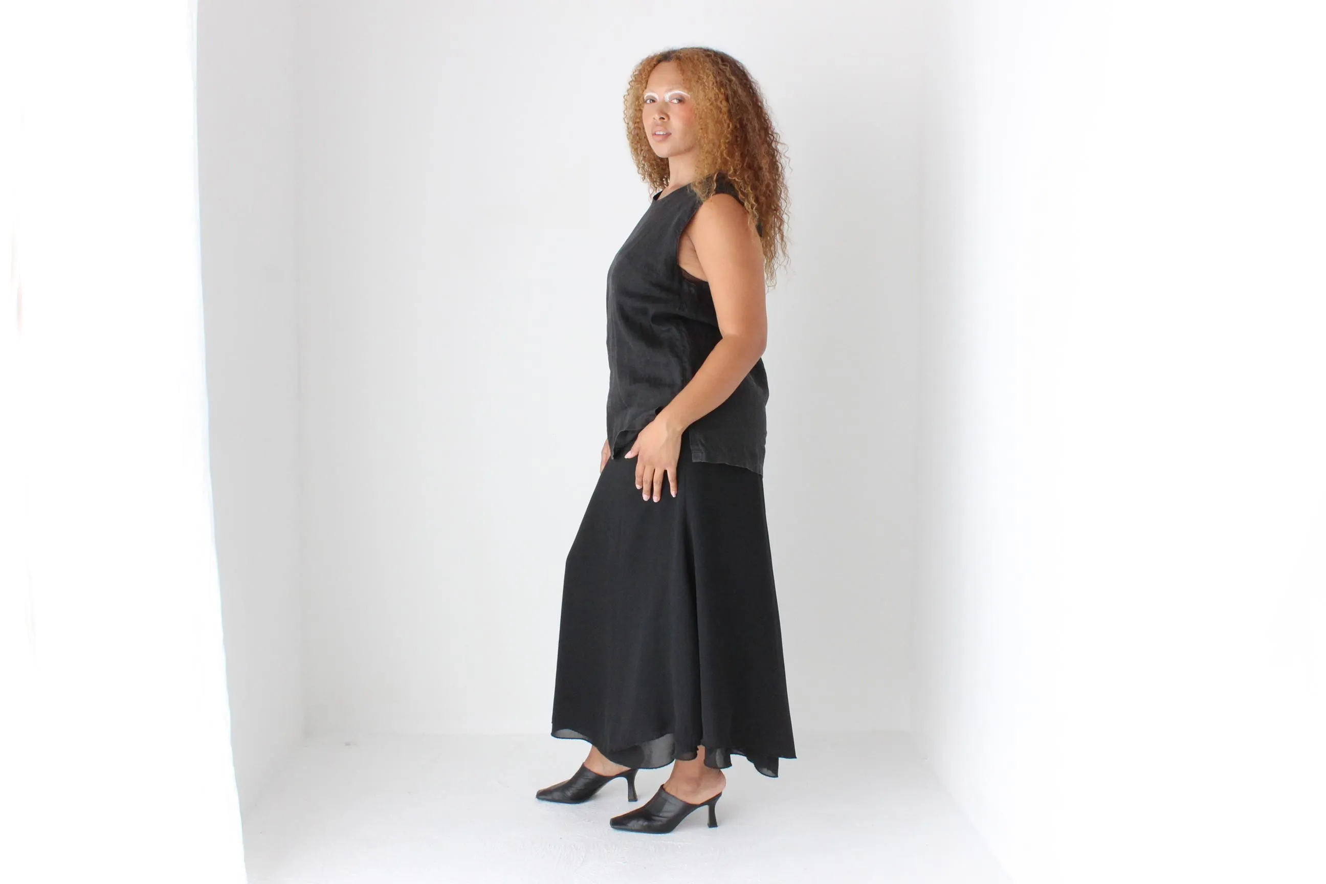 90s Pure Linen Soft, Relaxed Tank Top