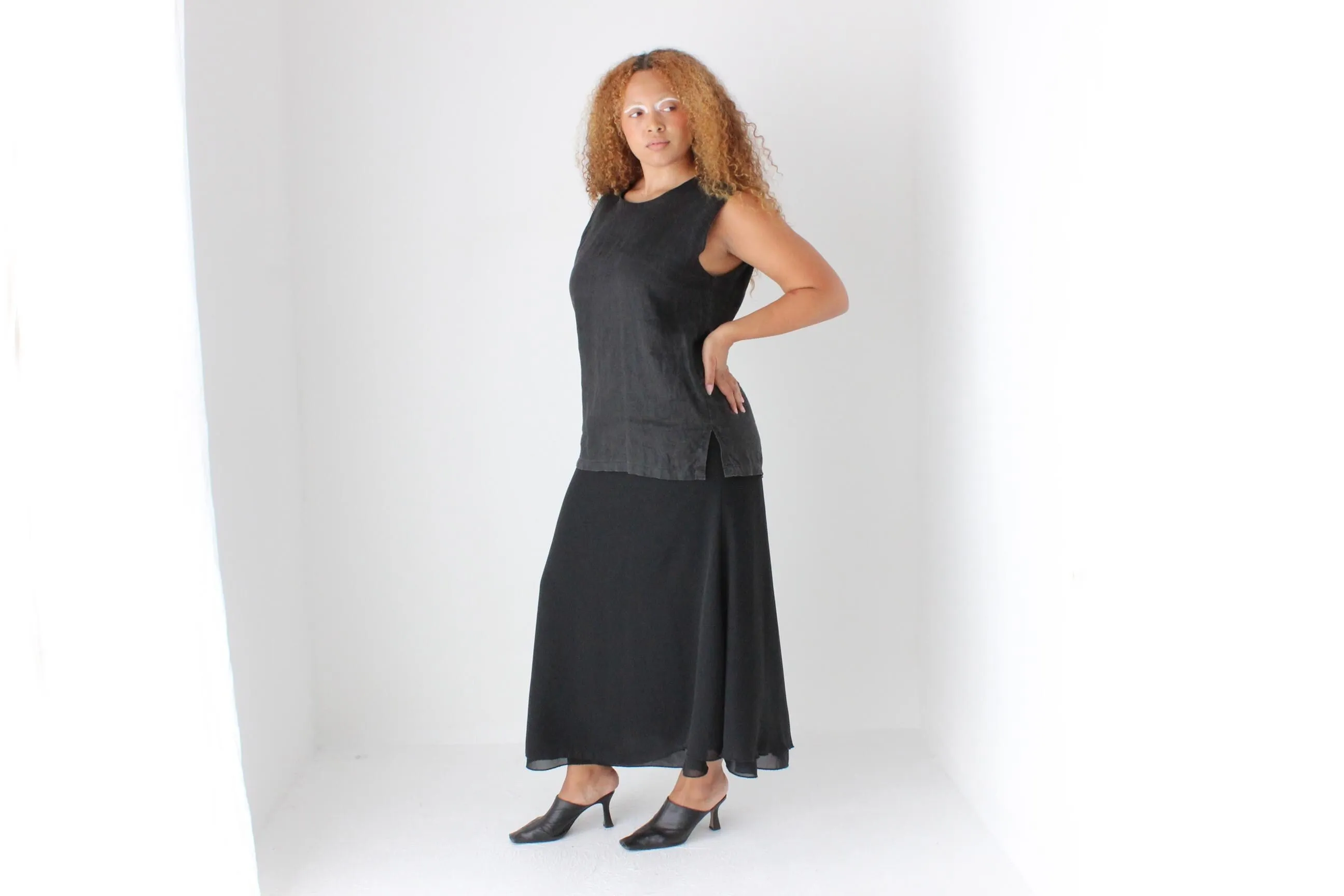 90s Pure Linen Soft, Relaxed Tank Top