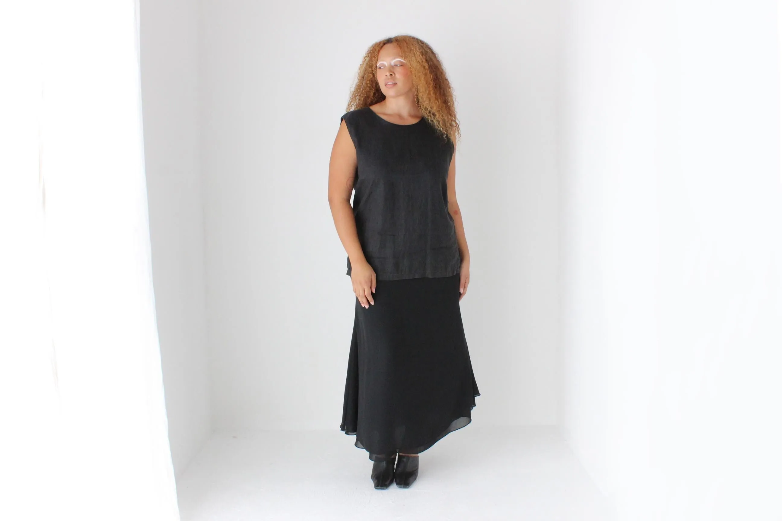 90s Pure Linen Soft, Relaxed Tank Top