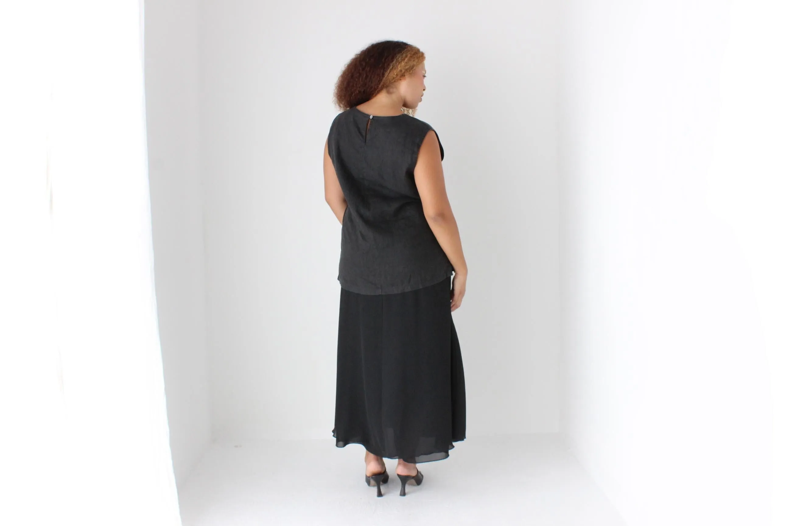 90s Pure Linen Soft, Relaxed Tank Top