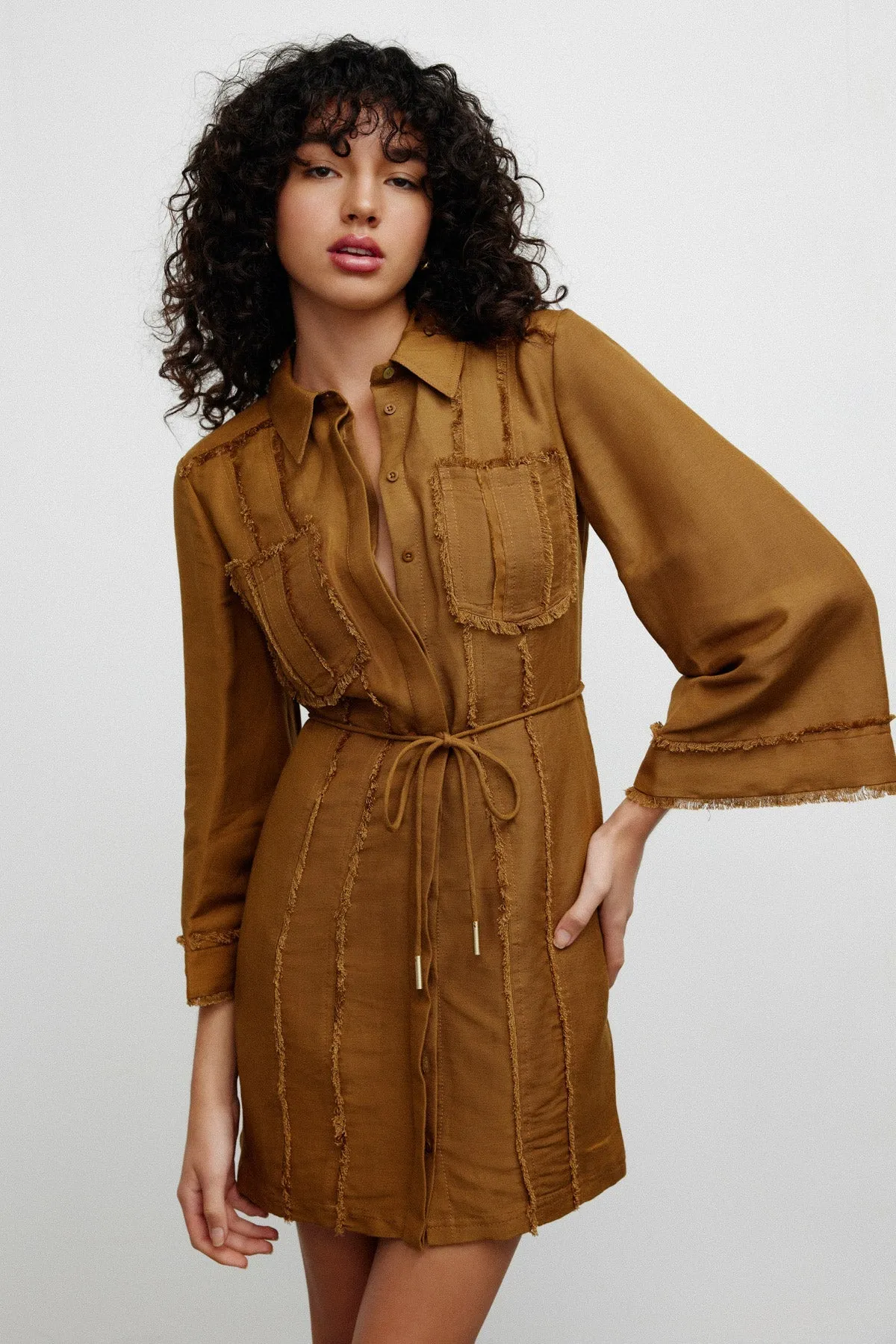 ALEKSANDRA MINI DRESS- GOLDEN OLIVE