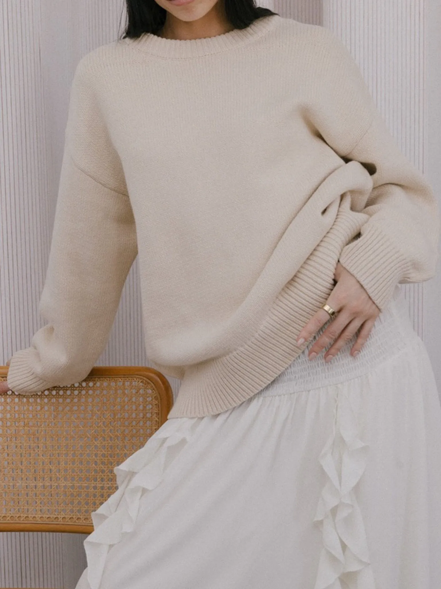 Alex Crewneck Sweater Natural