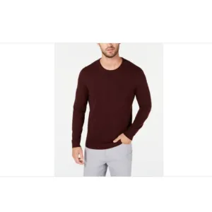 ALFANI Men's Port Red Heather Crewneck Sweater