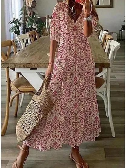 Ava™ Elegant Boho Dress with Tummy Coverage