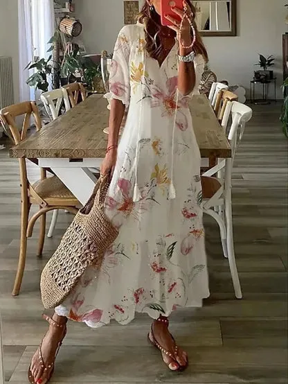 Ava™ Elegant Boho Dress with Tummy Coverage