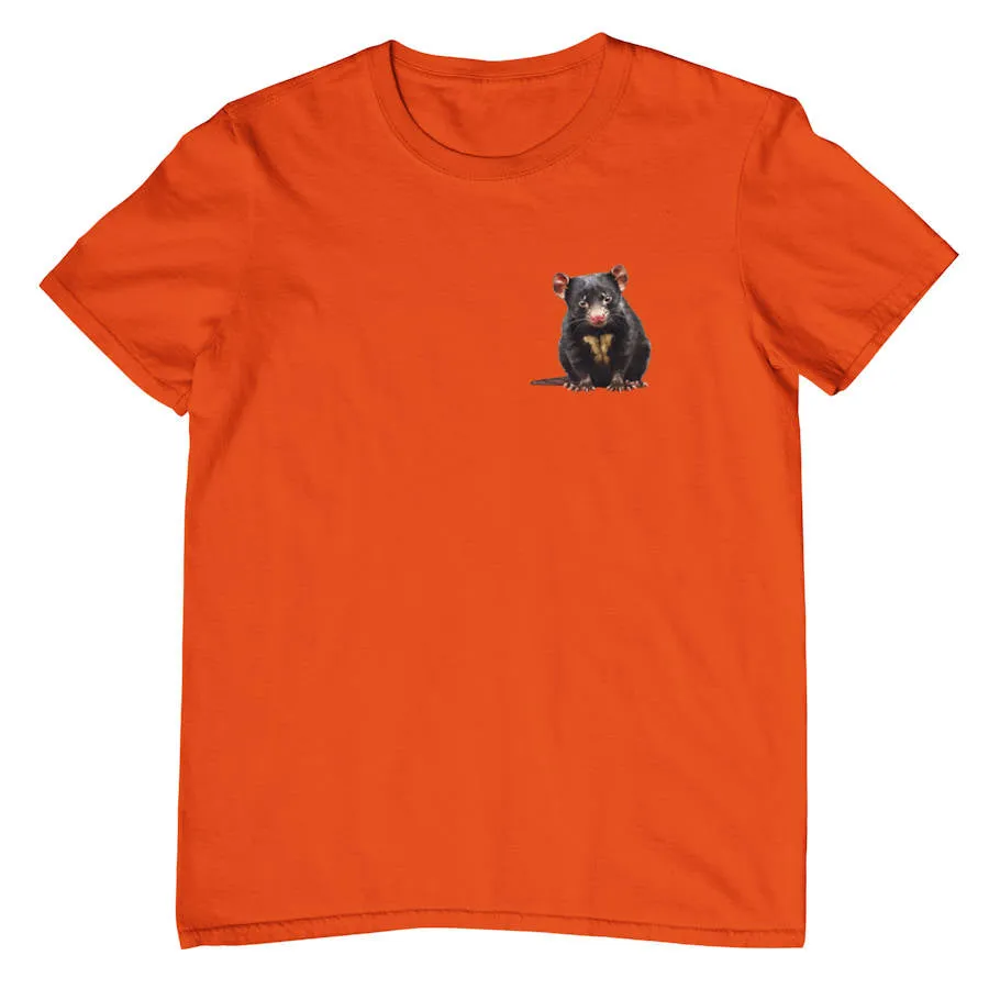Baby Tasmanian Devil Left Chest Logo Adults T-Shirt (Various Colours)