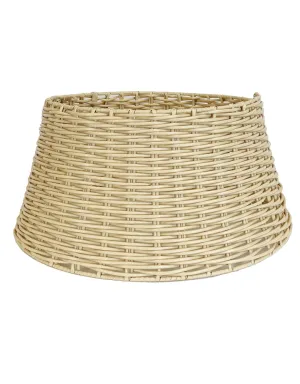 Becki Owens Khaki-Color Circular Rattan Woven Tree Collar