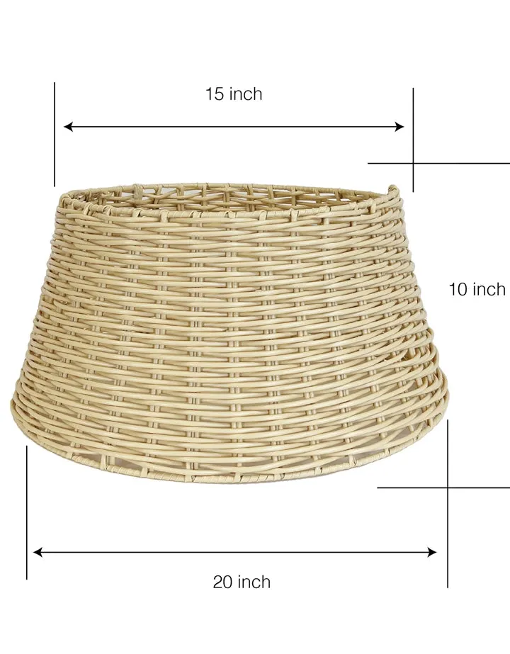 Becki Owens Khaki-Color Circular Rattan Woven Tree Collar