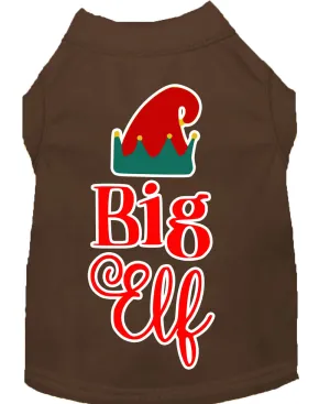Big Elf Screen Print Dog Shirt Brown Med