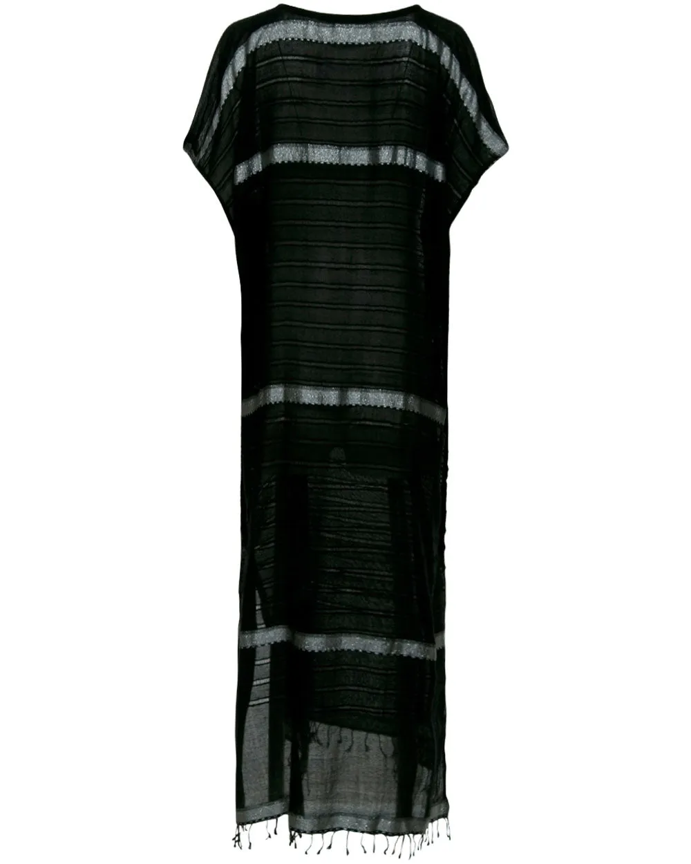 Black Tikuri Classic Caftan Midi Dress