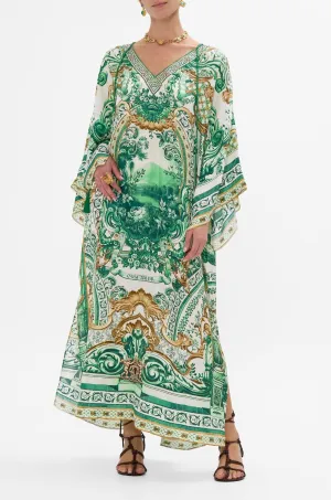 Camilla - Corridor Of Calm V Neck Kaftan with Ties