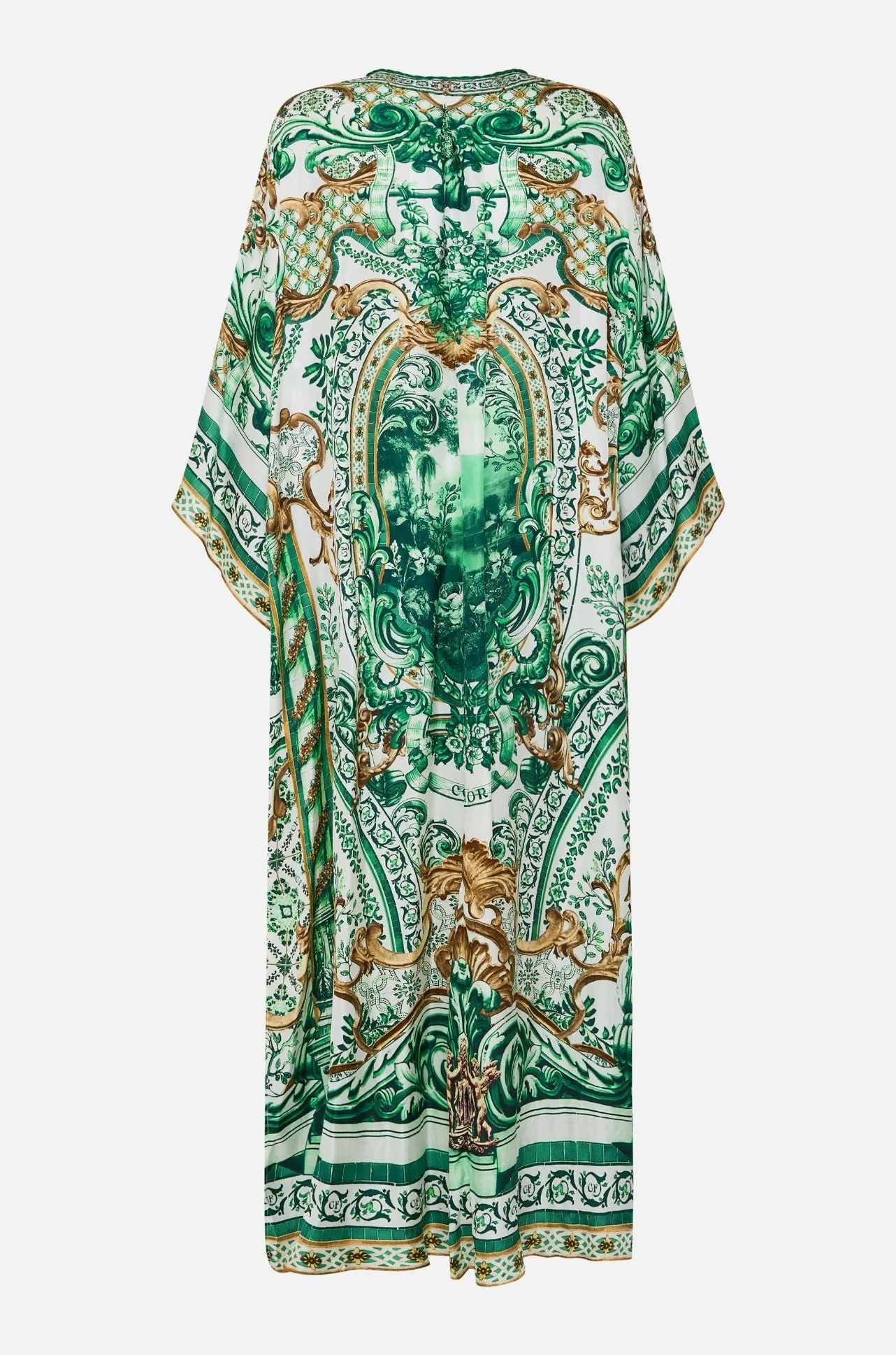 Camilla - Corridor Of Calm V Neck Kaftan with Ties
