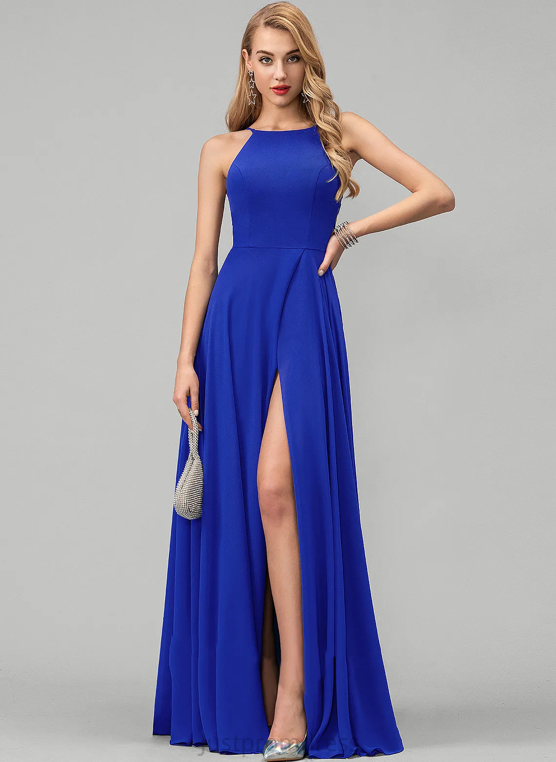 Chiffon Dresses Neck Round Formal Dresses Chanel A-line