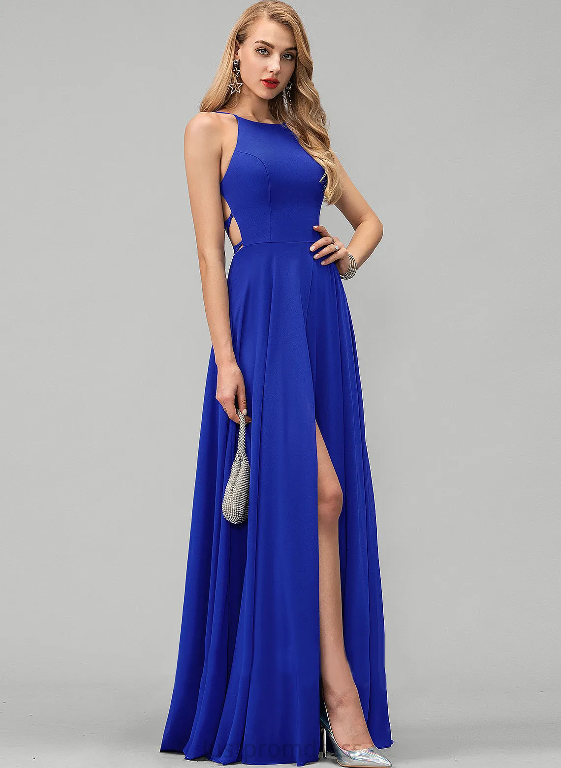 Chiffon Dresses Neck Round Formal Dresses Chanel A-line