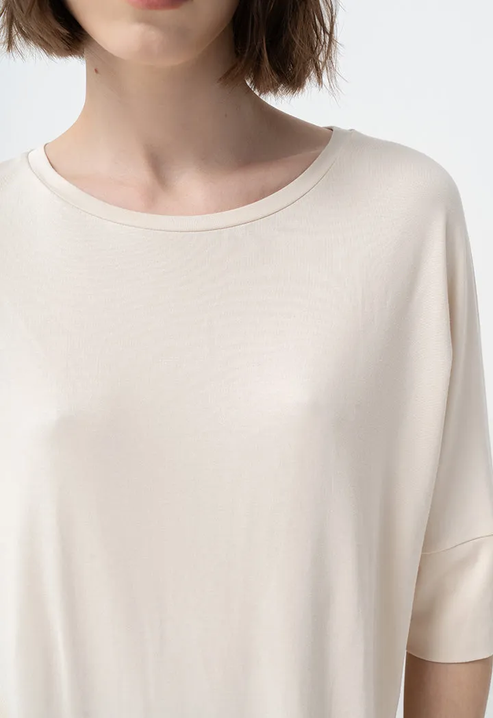 Choice Basic Crew Neck T-Shirt Beige