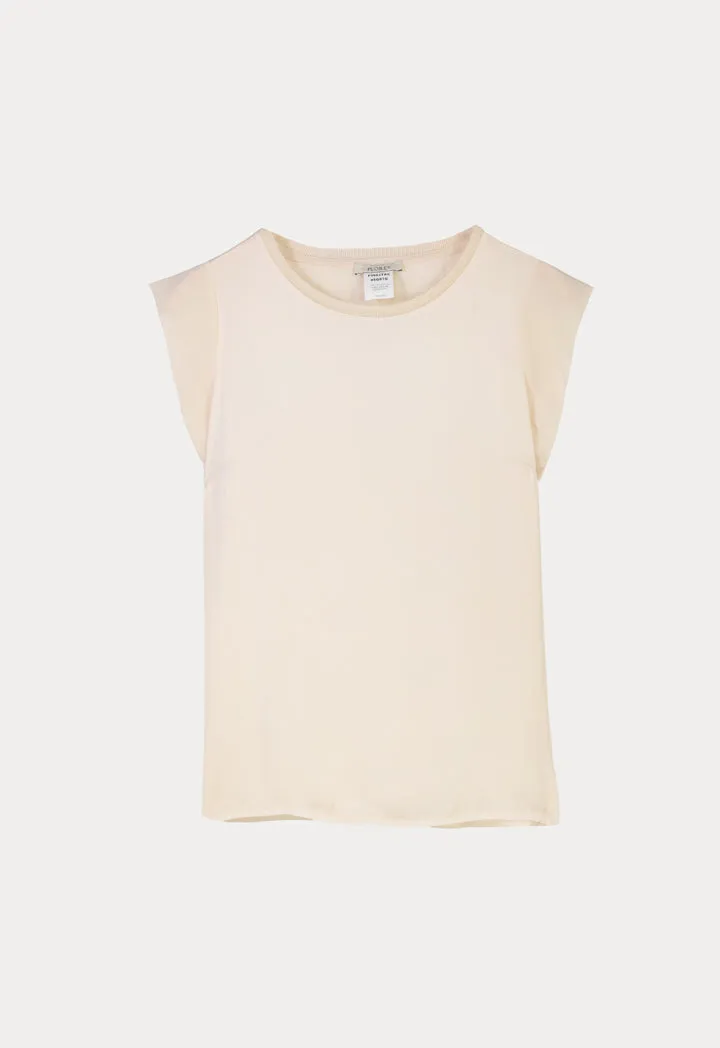 Choice Cap Sleeved Solid Top Off white