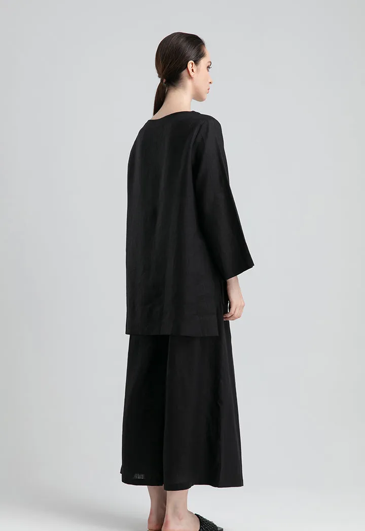 Choice High Low Black Blouse Black