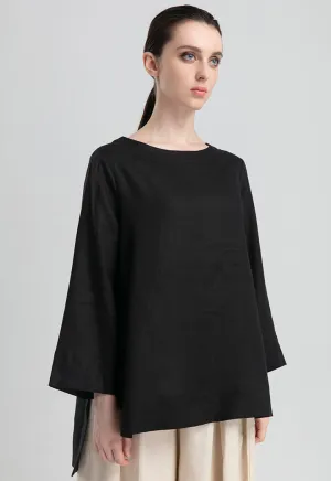 Choice High Low Black Blouse Black