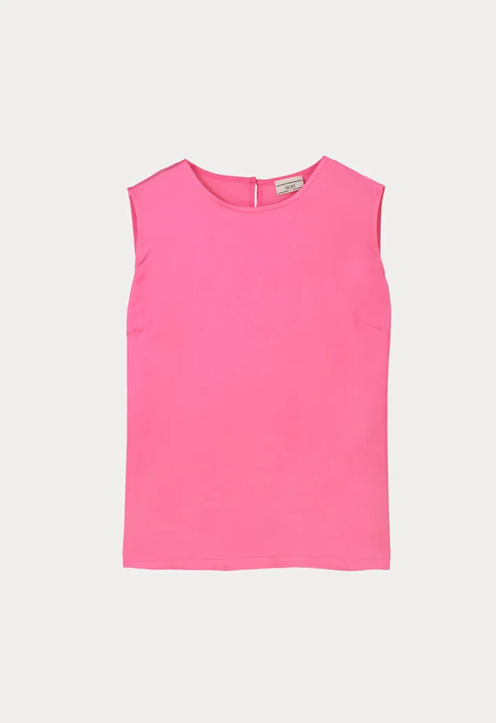 Choice Sleeveless Round Neck Top Fushia