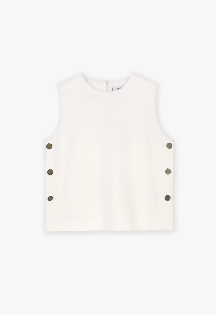 Choice Top With Metal Button Accessory Offwhite