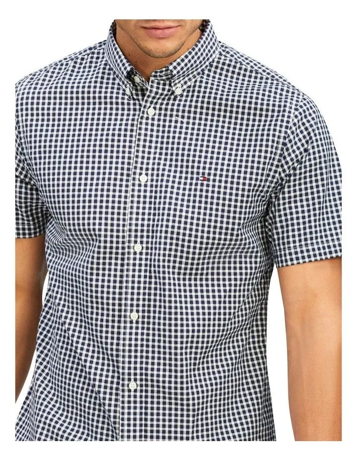 Classic Gingham Short Sleeve Shirt - Desert Sky & White