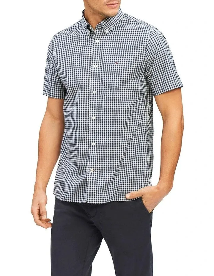 Classic Gingham Short Sleeve Shirt - Desert Sky & White