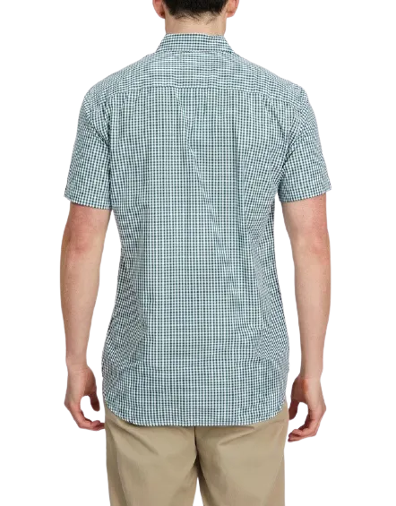 Classic Gingham Short Sleeve Shirt - Steel Sea & White