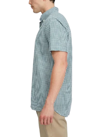 Classic Gingham Short Sleeve Shirt - Steel Sea & White