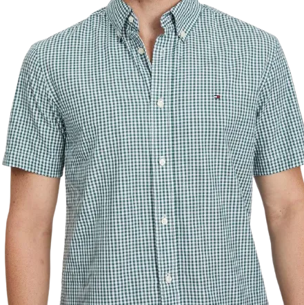 Classic Gingham Short Sleeve Shirt - Steel Sea & White