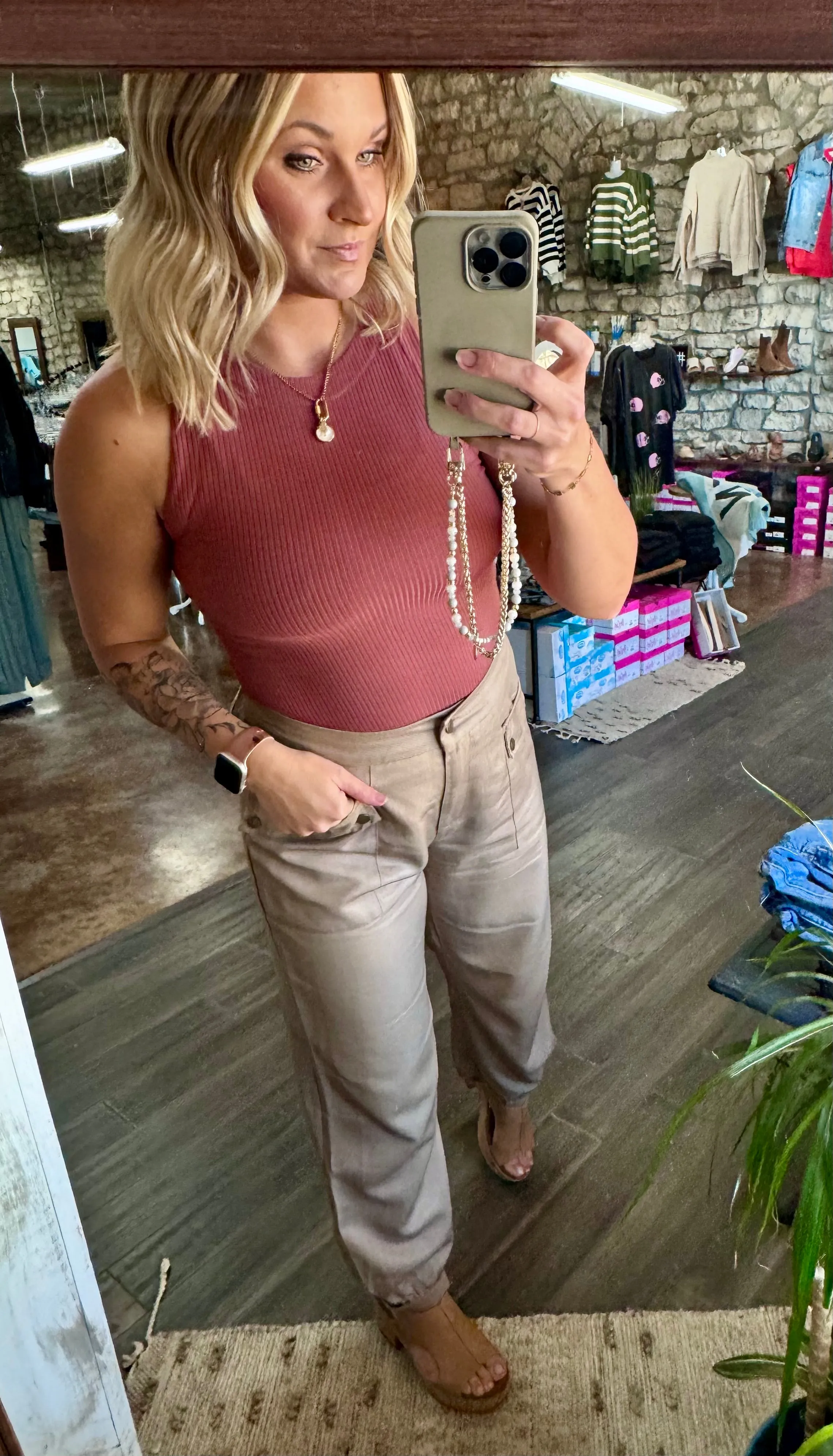 Coated Cargo Pants