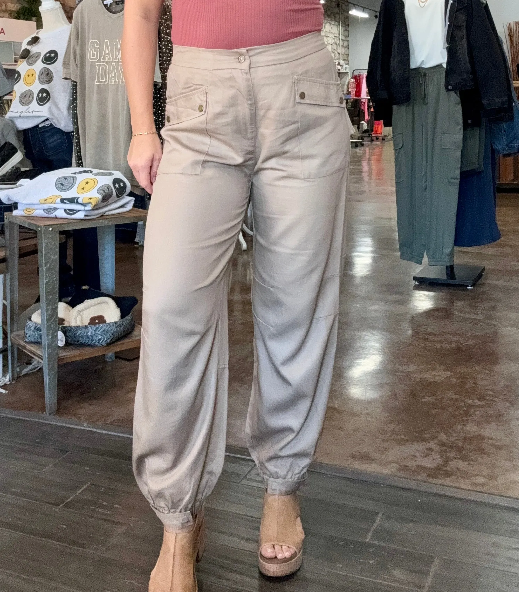 Coated Cargo Pants