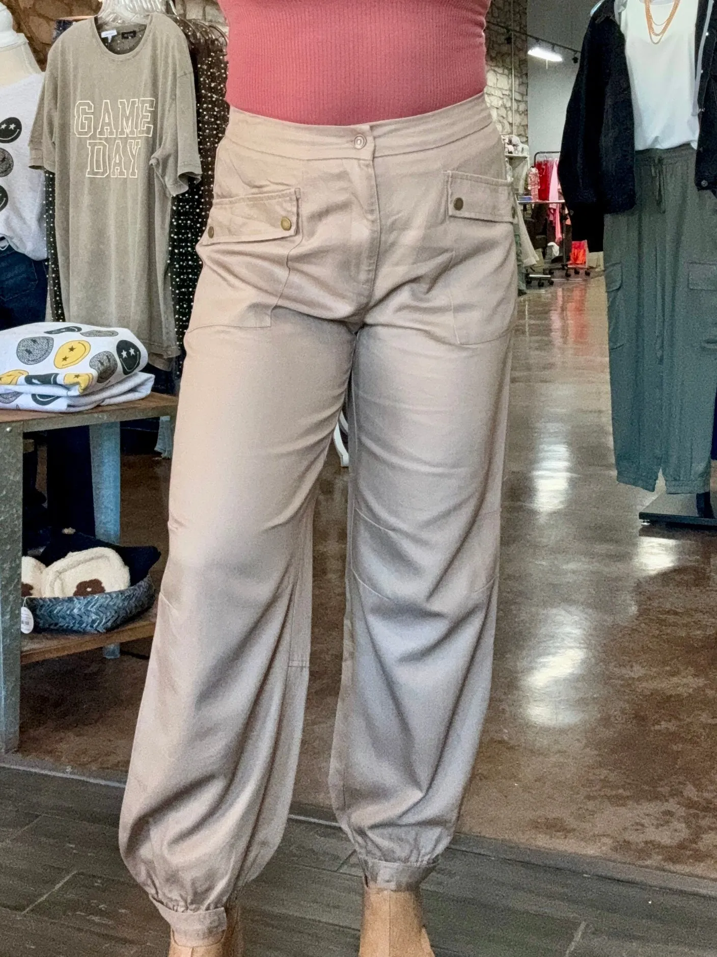 Coated Cargo Pants