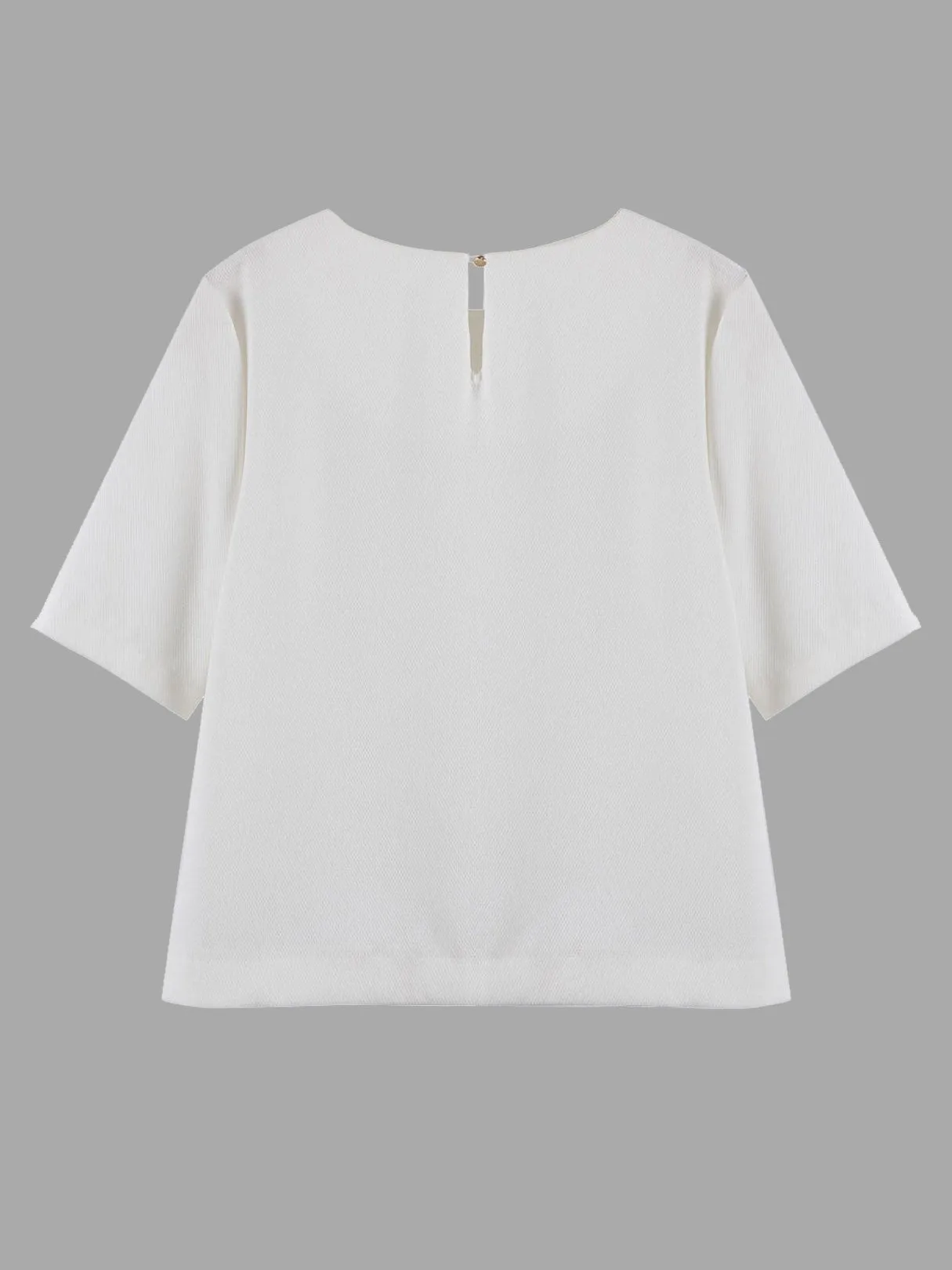 Custom Round Neck Lace Half Sleeve Irregular Hem White T-Shirts