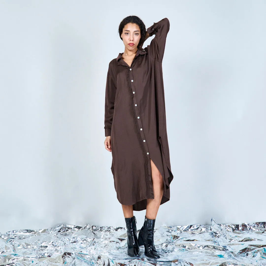 Elegant midi button-down shirt dress wholesale