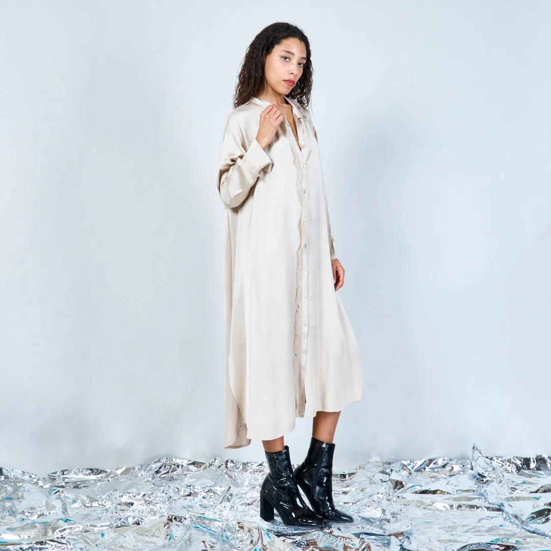 Elegant midi button-down shirt dress wholesale