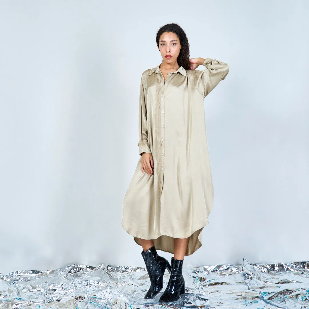 Elegant midi button-down shirt dress wholesale