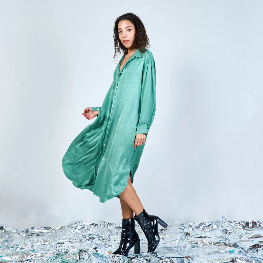 Elegant midi button-down shirt dress wholesale