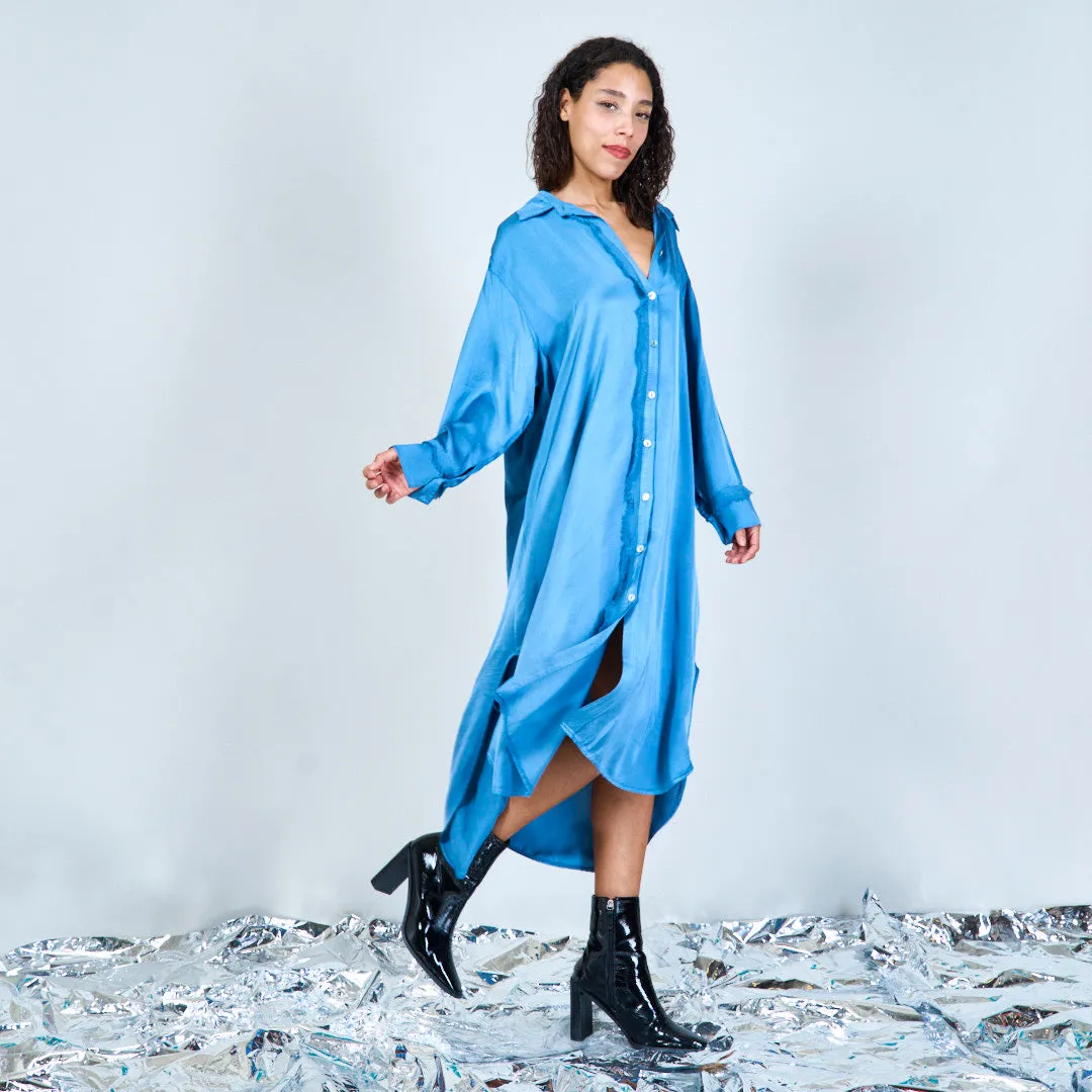 Elegant midi button-down shirt dress wholesale
