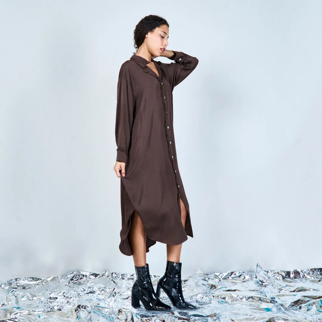 Elegant midi button-down shirt dress wholesale