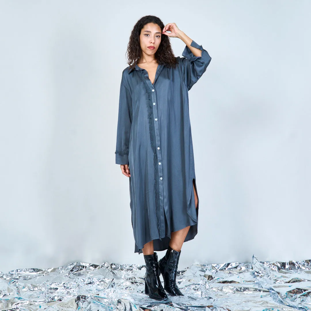 Elegant midi button-down shirt dress wholesale