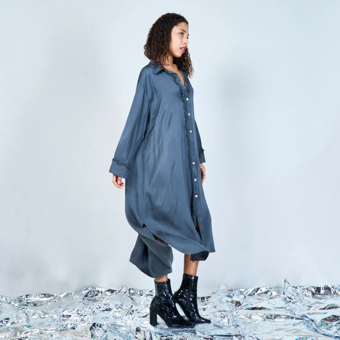 Elegant midi button-down shirt dress wholesale