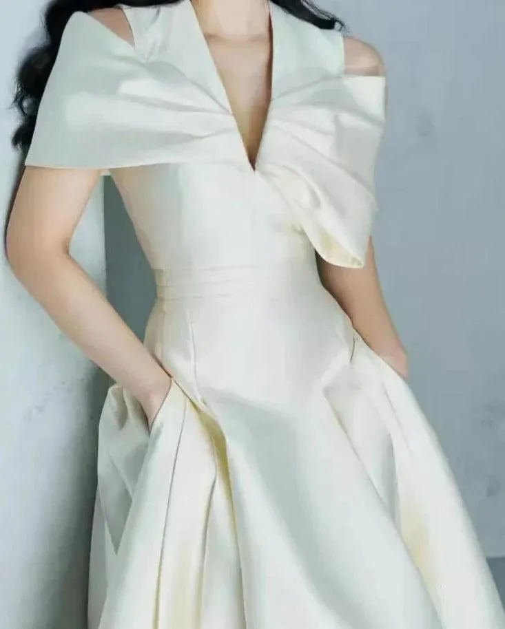 Fairy Style V-Neck 3D Bow Dress