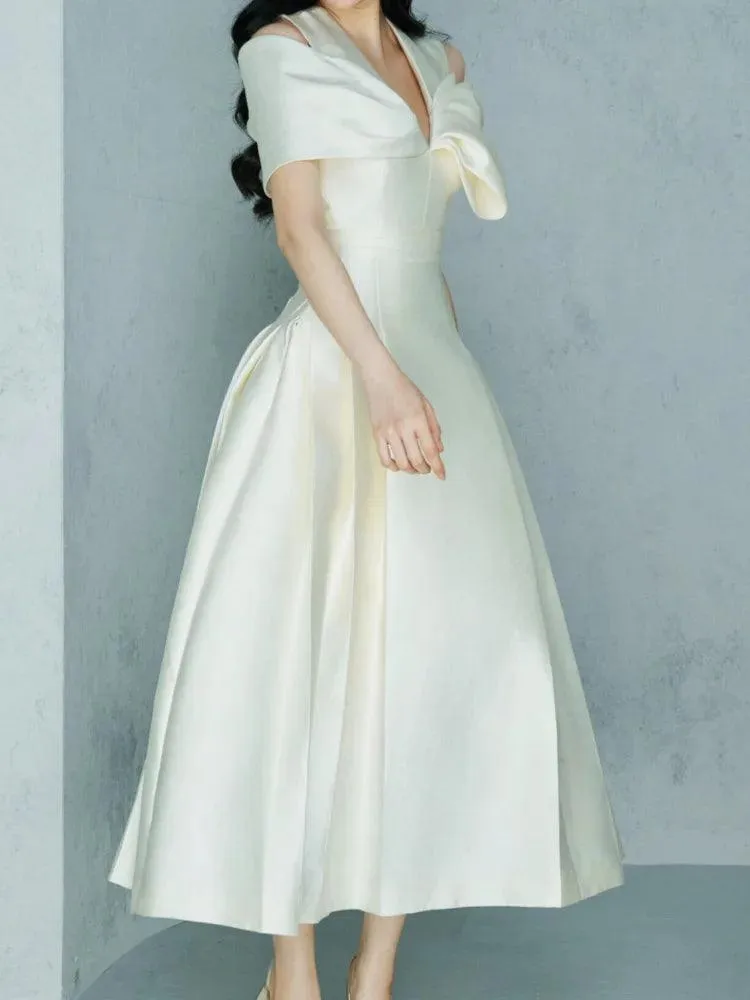 Fairy Style V-Neck 3D Bow Dress