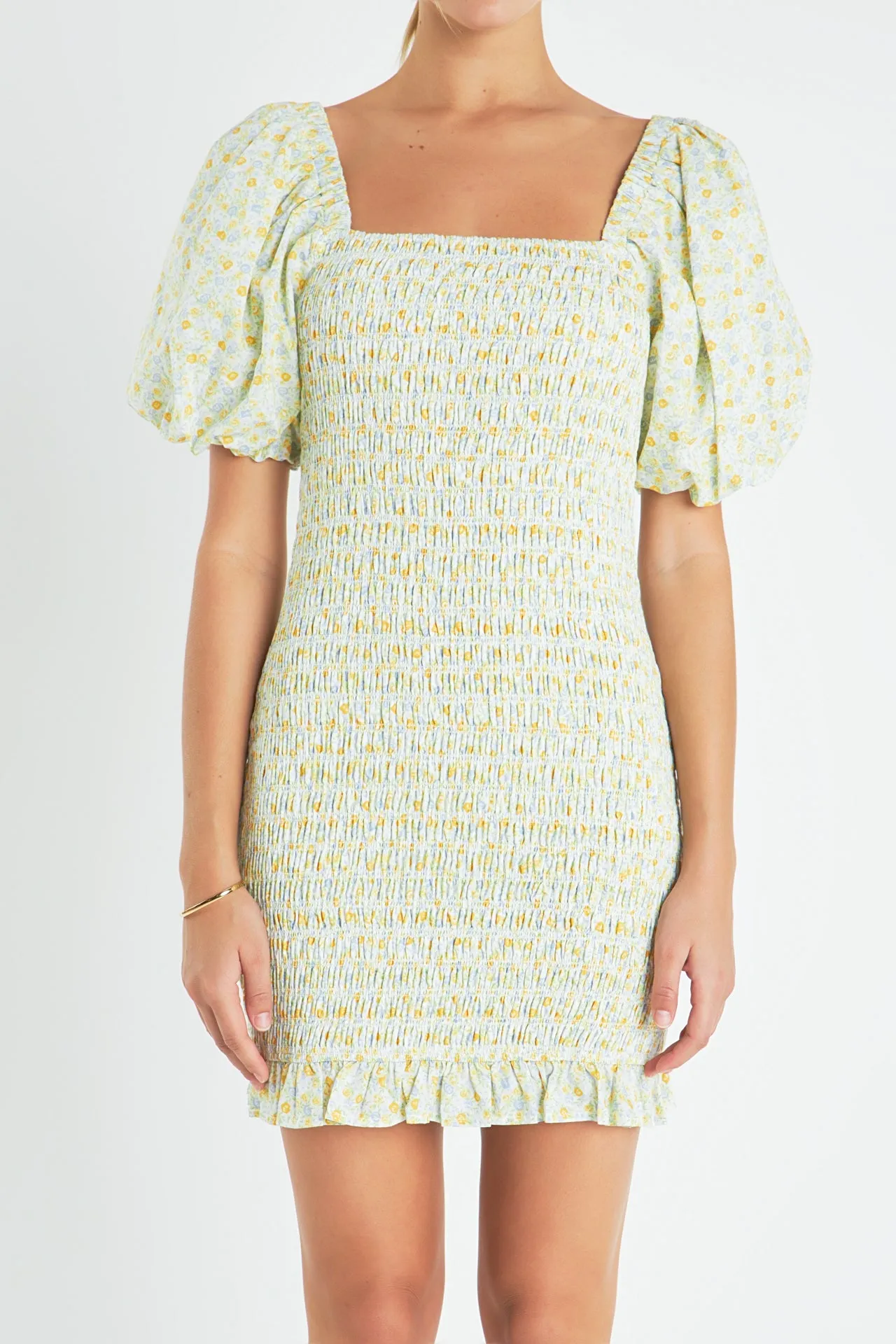 Floral Smocked Mini Dress