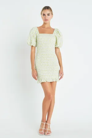 Floral Smocked Mini Dress