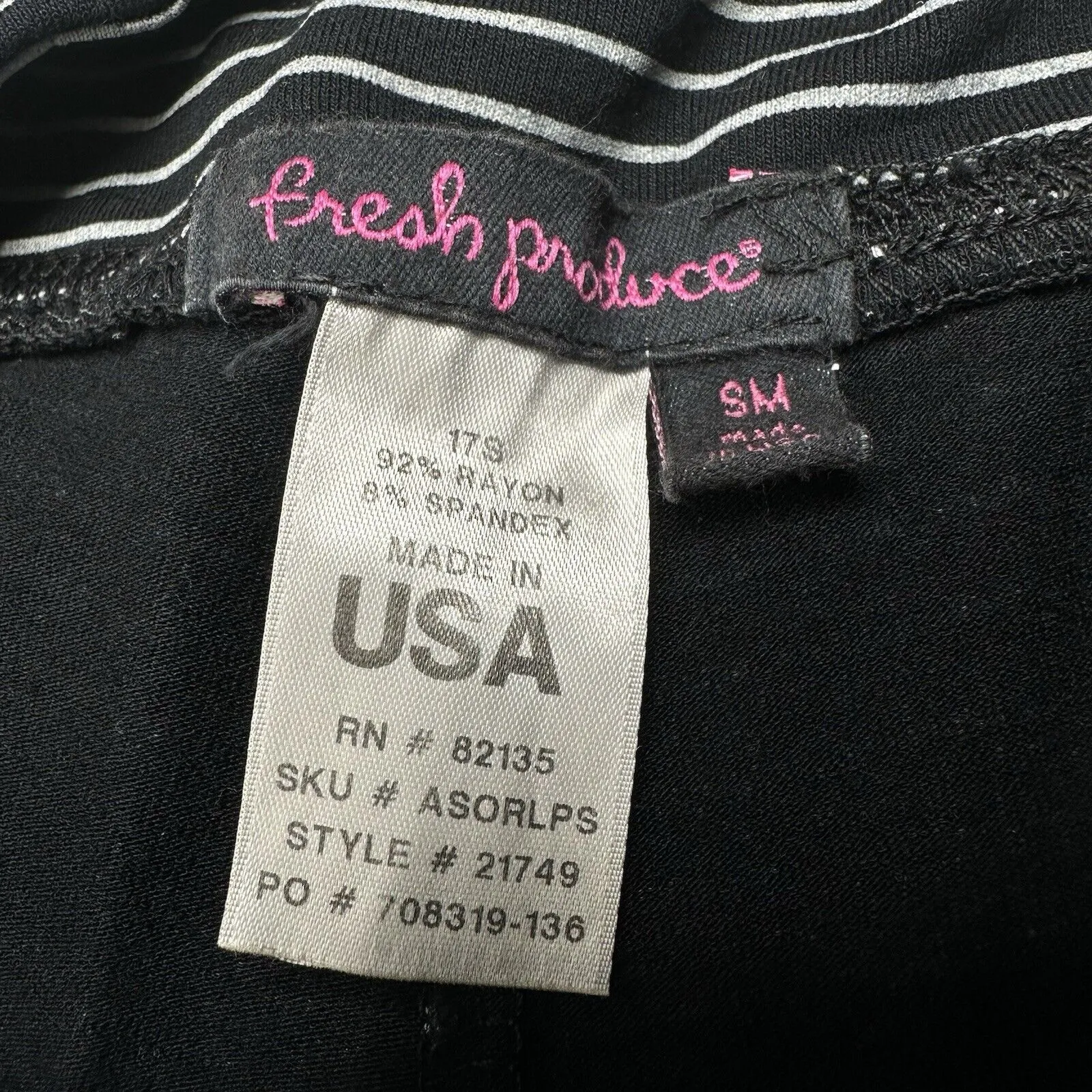 Fresh Produce Skort Womens Small Black White Stripes Preppy Skirt/Shorts *Flaw