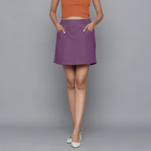 Grape Wine Warm Cotton Flannel Mini Pencil Skirt